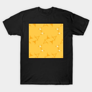 Doodle Triangles on a yellow background T-Shirt